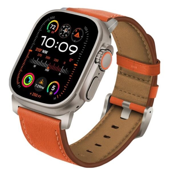 Titanium Buckle Nappa Genuine Leather Apple Watch Straps