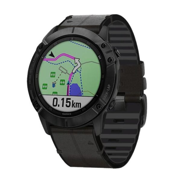 Quick Release Silicone Leather Garmin Watch Strap
