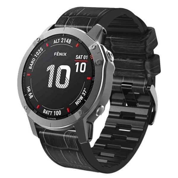 Crocodile Texture Silicone Leather Garmin Watch Strap