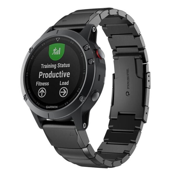 Turtle Back Buckle Stainless Steel Garmin Watch Band