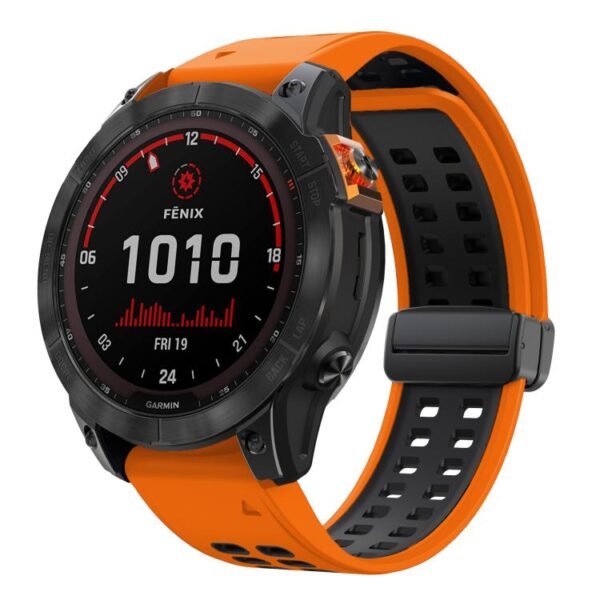 Two-color Magnetic Silicone Garmin Watch Band