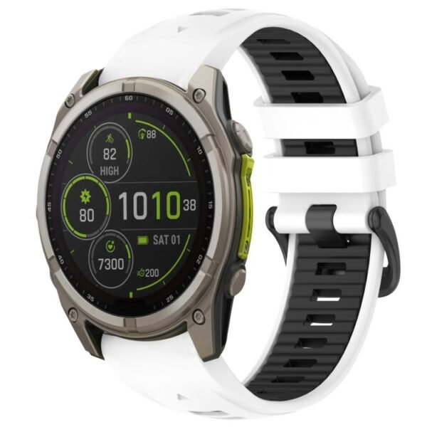 Dual Color Quick Release Steel Buckle Silicone Garmin Watch Strap