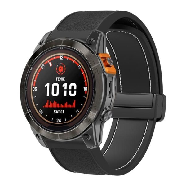 Folding Magnetic Buckle Quick Release Silicone Garmin Watch Strap